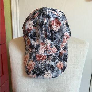 🌊 Grey and Pink Floral Dad Hat